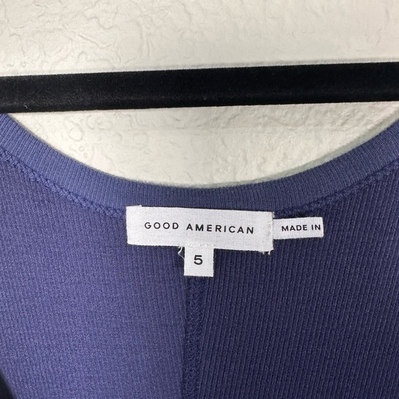 Good American Ribbed Navy Blue Sleeveless Dress Women's Size 5 - Picture 2 of 7